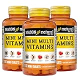 MASON NATURAL Mini Multi Vitamins, Vitamins A, C, D3, E, B1, B2, B3, B6, B12, Folate and Calcium for Overall Health, 300 Day Supply