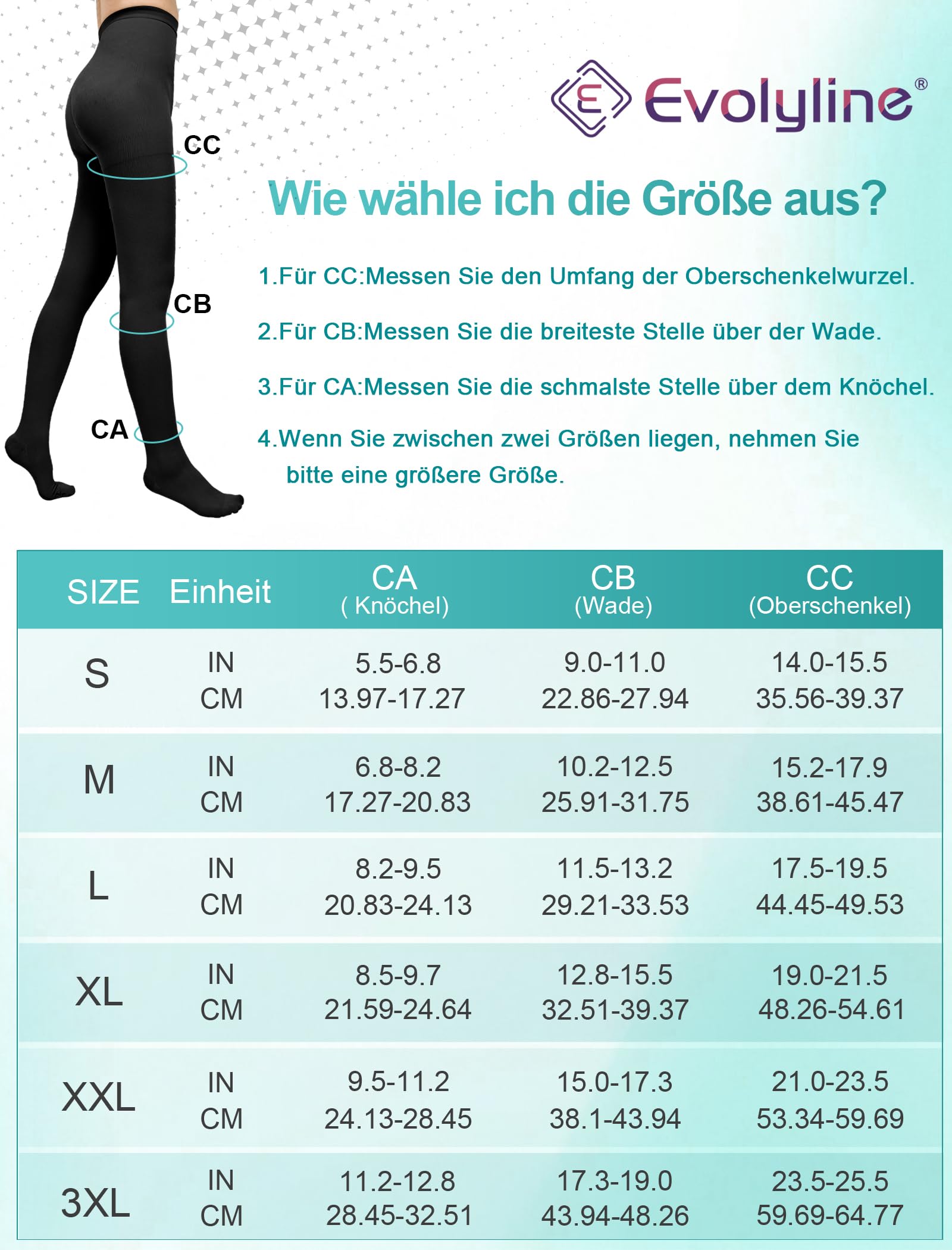 Collants de compression médicaux pour homme et femme - Longueur : 15 à 20 mmHg - Classe I - Bas de compression gradués - Bout fermé - Pour la grossesse, les varices, l'œdème, le lipœdème