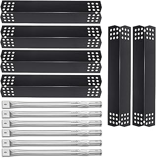 Hisencn Grill Parts Kit for Home Depot Nexgrill 6 Burner 720-0896E, 720-0896B, 720-0896C Gas Grill, Stainless Steel Pipe Burners, Heat Plates Tent Sheids Flame Tamers Grill Replacement Kit