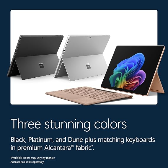 Microsoft Surface Pro (2026), 13-inch Premium Performance 2-in-1 Laptop, Snapdragon X2 Plus Processor, OLED Touchscreen Display, 16GB RAM, 256GB SSD Storage, Win 11, Platinum, Keyboard & Pen Bundle
