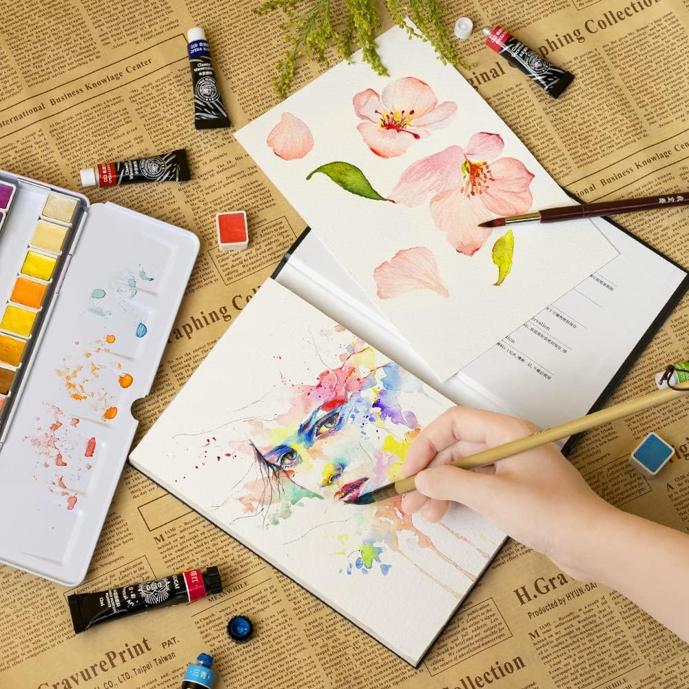 Paul Rubens Watercolor Block, High Absorption, Artist Quality Cold-Pressed Watercolor Sketchbook 10.82 x 7.79'', 100% Cotton 140lb/300gsm 20 Sheets, Art Supplies for Beginners, Artists & Professionals