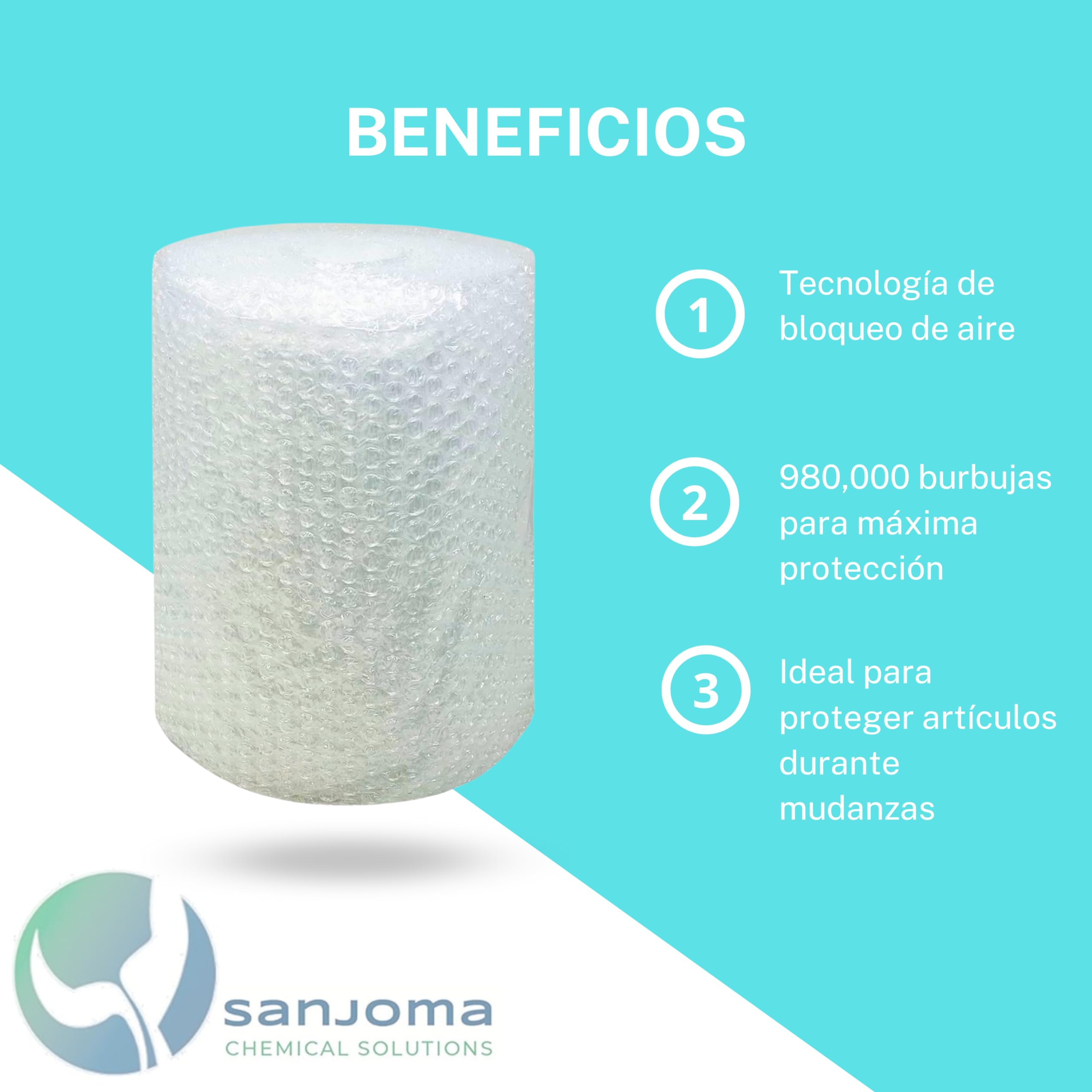 Rouleau de papier bulle - Emballage de déménagement, bulles en plastique, papier à bulles pour emballage, expédition - Idéal pour l'emballage, le déménagement, la protection (50 cm x 50 m)