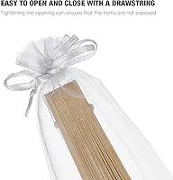 Vista 4 de SUPVOX 50pcs Cordón Organza Plegable Mano Ventilador Bolsa de mano Soporte de Ventilador de Bolsillo Fiesta Boda Favor Bolsas (Blanco)