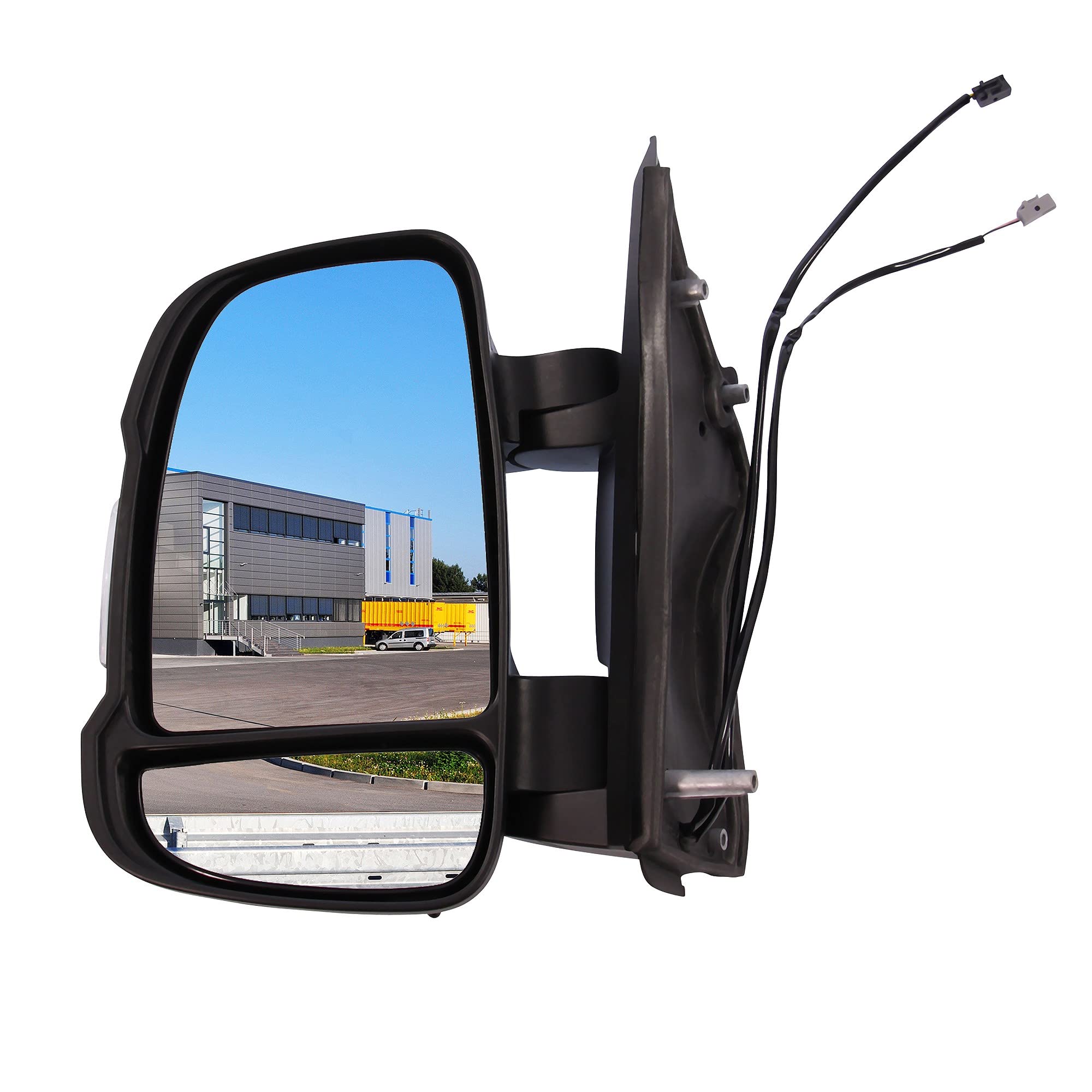 BESTPRICE 1x Specchio retrovisore elettrico sinistro con sensore di temperatura Specchio laterale convesso con specchio grandangolare Compatibile con CITROËN JUMPER, FIAT DUCATO, PEUGEOT BOXER