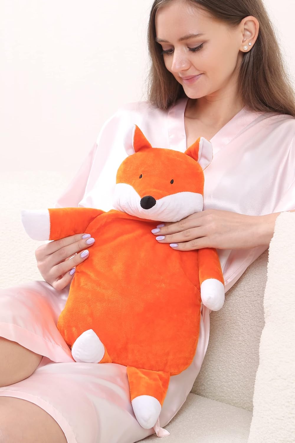 Peterpan Rubber Hot Water Bottles Set, Gifts for The Whole Family - Included: 1 Puppy Hot Water Bottle with Cover, 1 Fox Rubber Hot Water Bottle