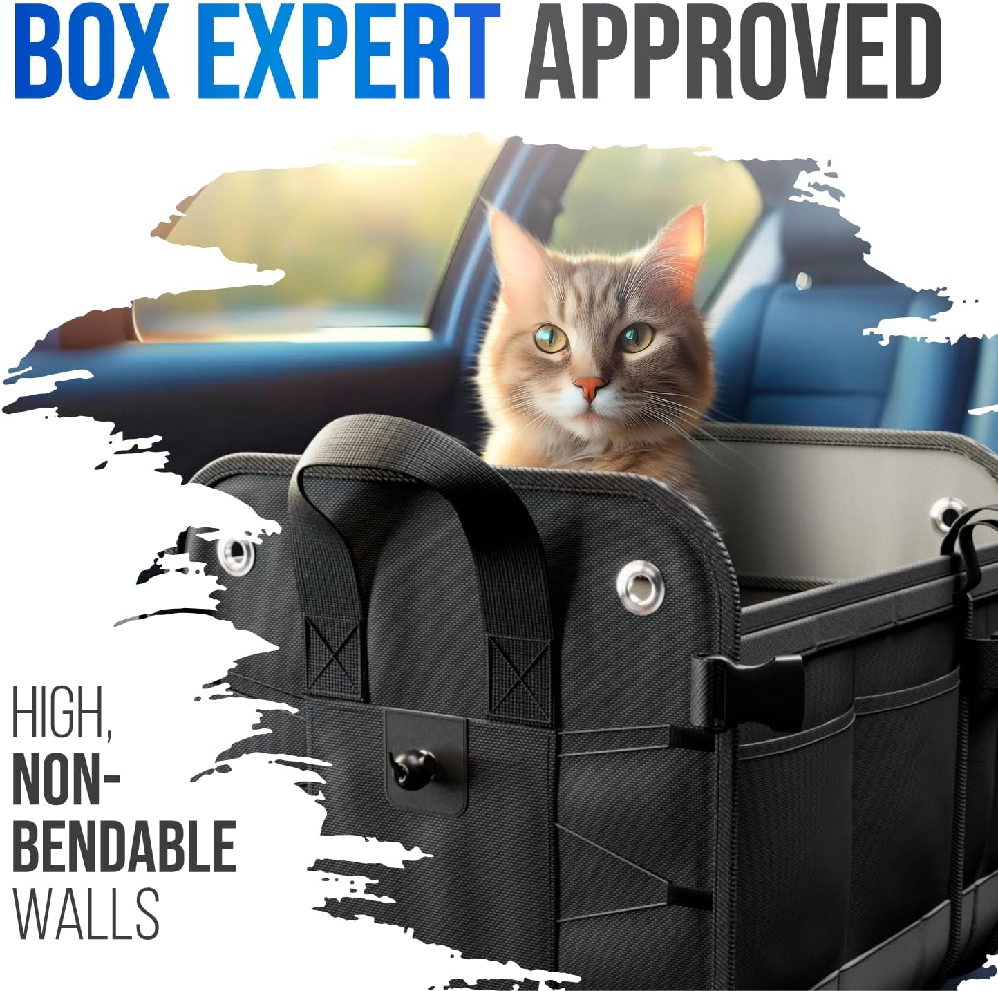 Car Trunk Organizer – Large Collapsible Storage Box with Adjustable Compartments – Heavy-Duty Cargo Organizer for SUV, Truck & Car – Non-Slip Waterproof Trunk Storage Bin for Groceries & Tools