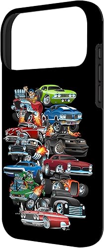 Vista 56 de Funda para iPhone 13 Hotrods, autos clásicos, coches musculosos y carros de carreras