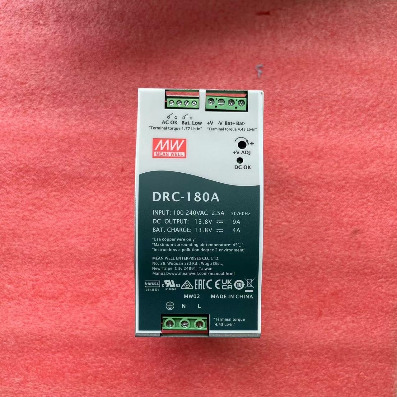 Mean Well DRC-180A 179.4W Single Output with Battery Charger(UPS Function) DRC-180