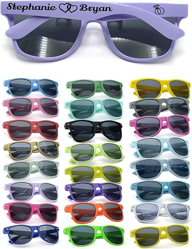 GZLDGIFTS Gafas de sol personalizadas a granel regalos de fiesta para adultos, gafas de sol polarizadas personalizadas para bodas