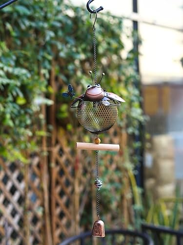 Miniatura 3 de HSHD Comedero solar para pájaros de mariquita, comedero para pájaros a prueba de ardillas para exteriores, lindos comederos para pájaros con forma