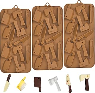 Halloween Chocolate Molds Knife Silicone Candy Molds 3pcs for Resin, Soap, Ice, Fondant, Cupcake Decoration