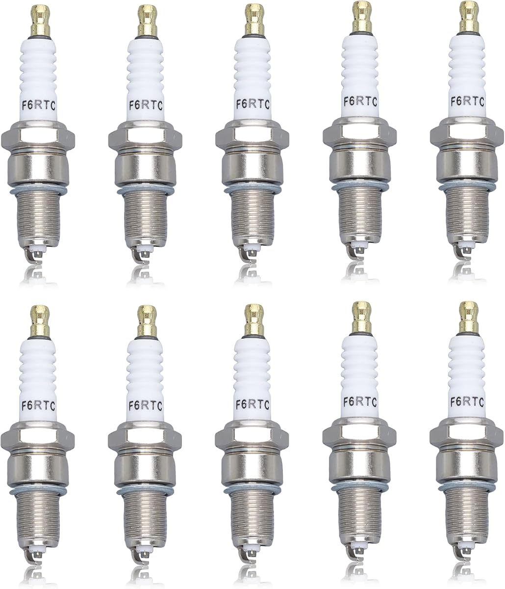 10PCS F6RTC Spark Plug for NGK BPR6ES BP6ES, Spark Plugs for Honda GX160 GX200 GX270 GX390 Predator 212 Champion Generac Generator Replace for MTD 951-10292/751-10292