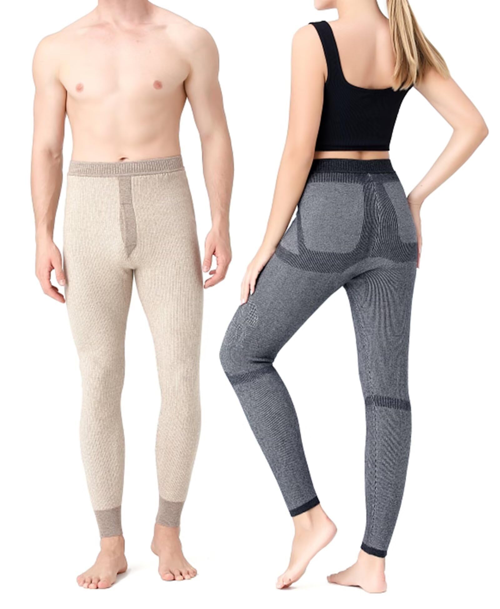 HNVAVQ Pantalons sous-vêtements Thermiques 100% Cachemire pour Hommes et Femmes,Leggings Chauds pour l'hiver,Ski et randonnée