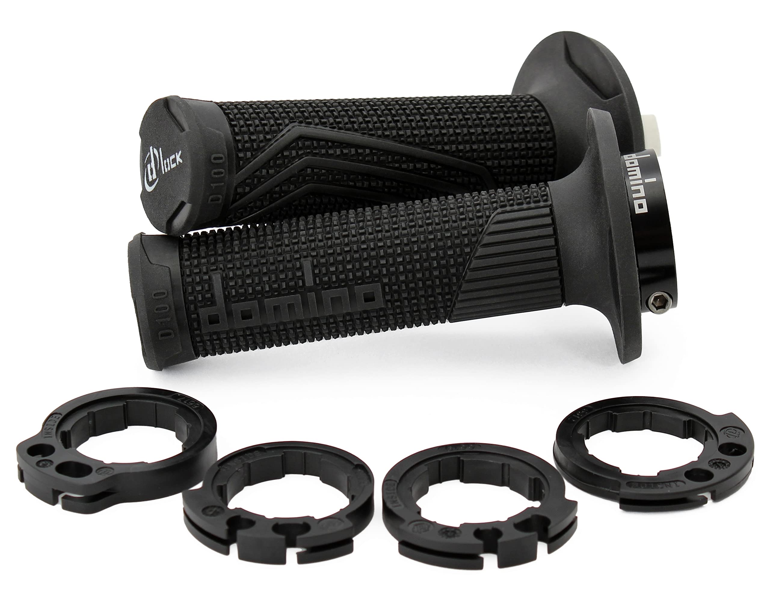Domino Racing D100 Lock On Handlebar Grips for Motocross & Enduro (Black)