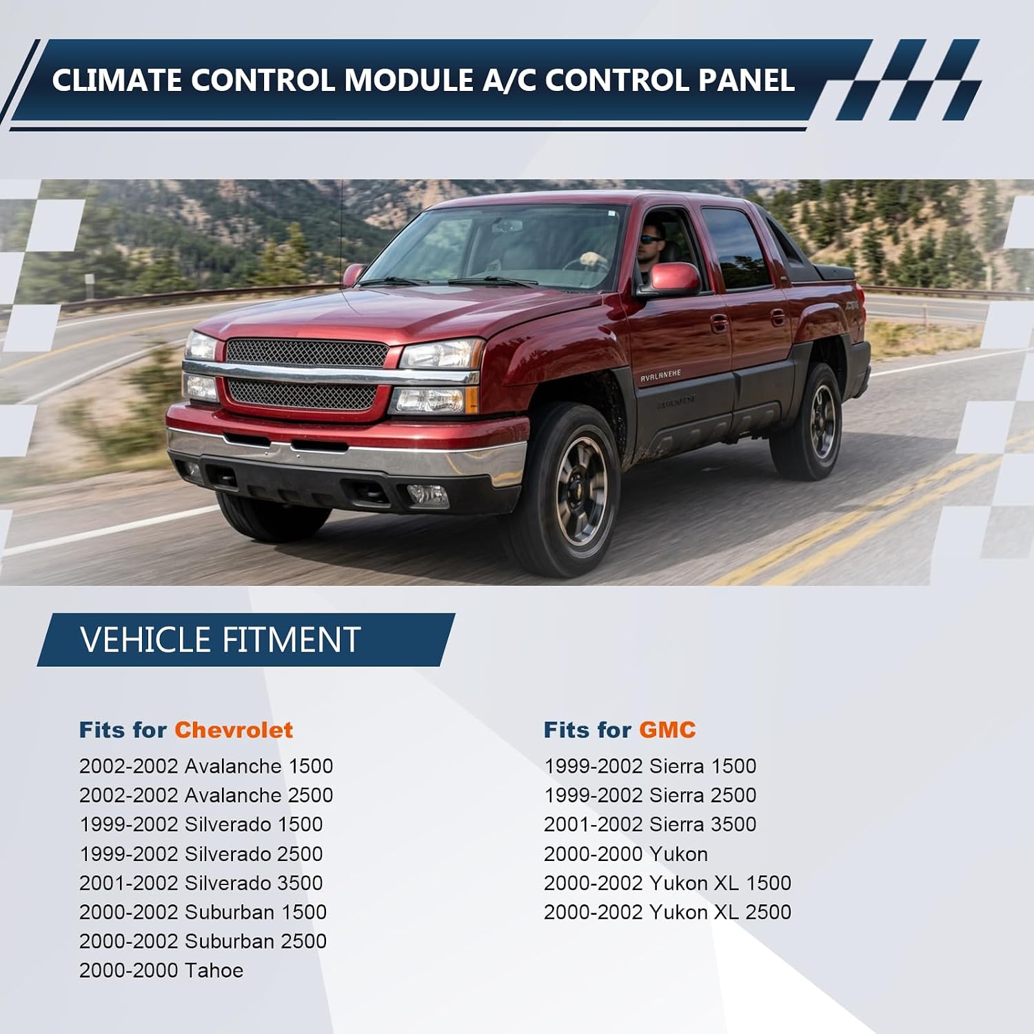 HVAC Climate Control Module with Rear Window Defogger - Fits 1999-2002 Chevy Silverado 1500 2500 3500, Suburban, Tahoe, GMC Sierra, Yukon XL - Replaces OE 15054697 599-218