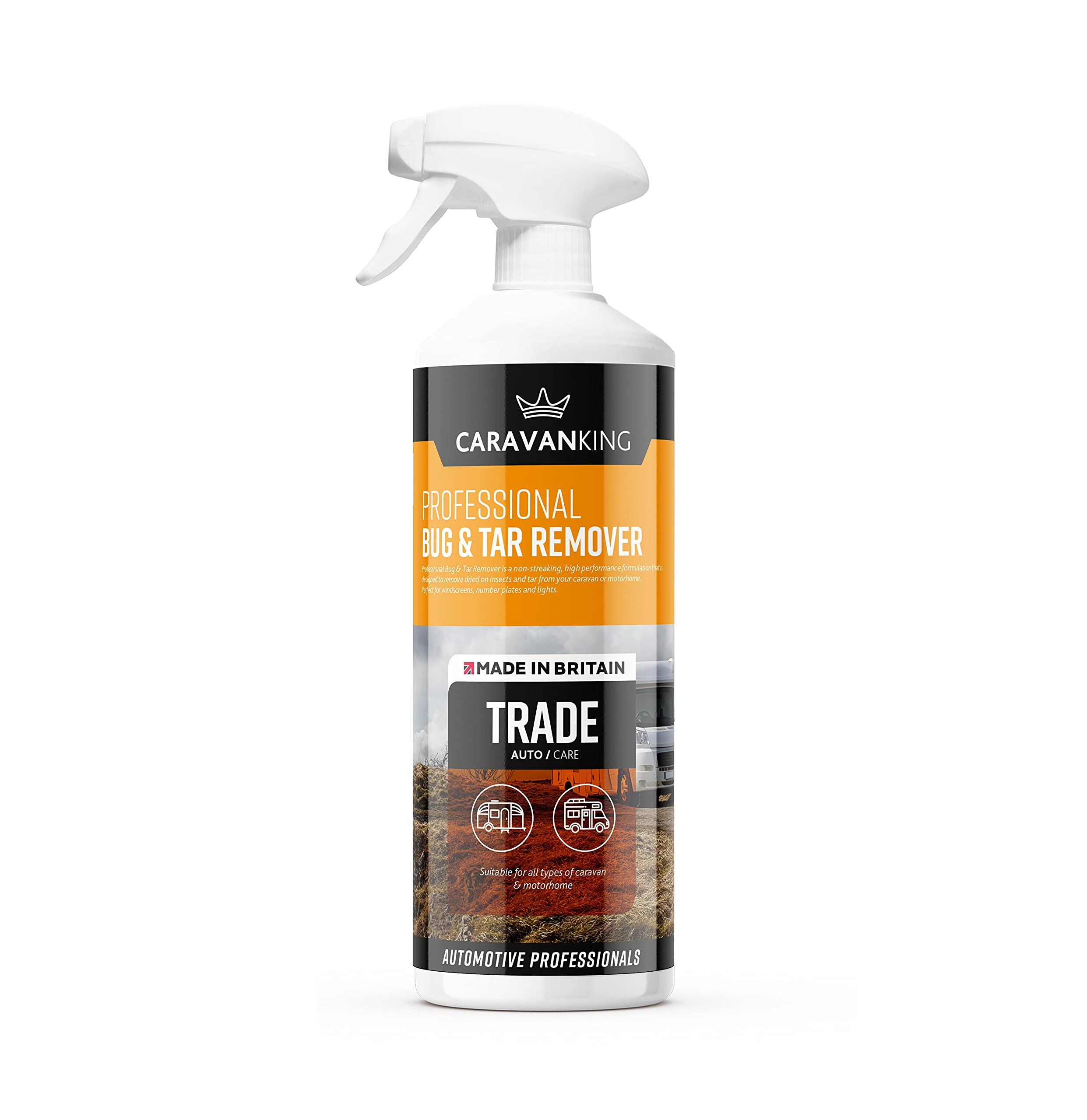Bug & Tar Remover Spray – Streak-Free Cleaner for Caravans, Motorhomes & Vehicles, Easily Lifts Bugs, Sap & Tar, 1L