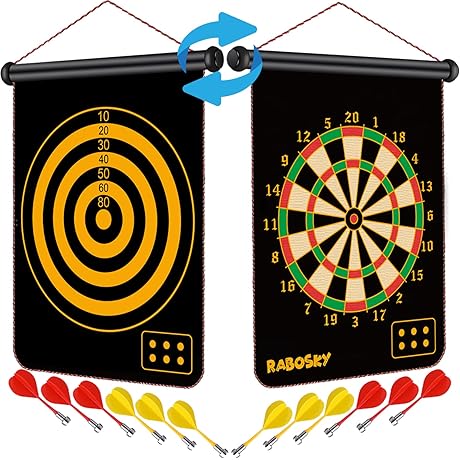 Rabosky Magnetic Dart Board: Magnetic Darts Game - Fun Toy for Kids of all Ages