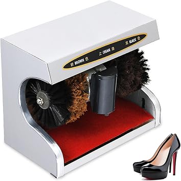Electric Shoe Polishing Machine, Fully Automatic Induction Shoe Polisher Shine Machine, Stainless Steel Dust Removal Polishing Clean Kit for Home Hotel Bank