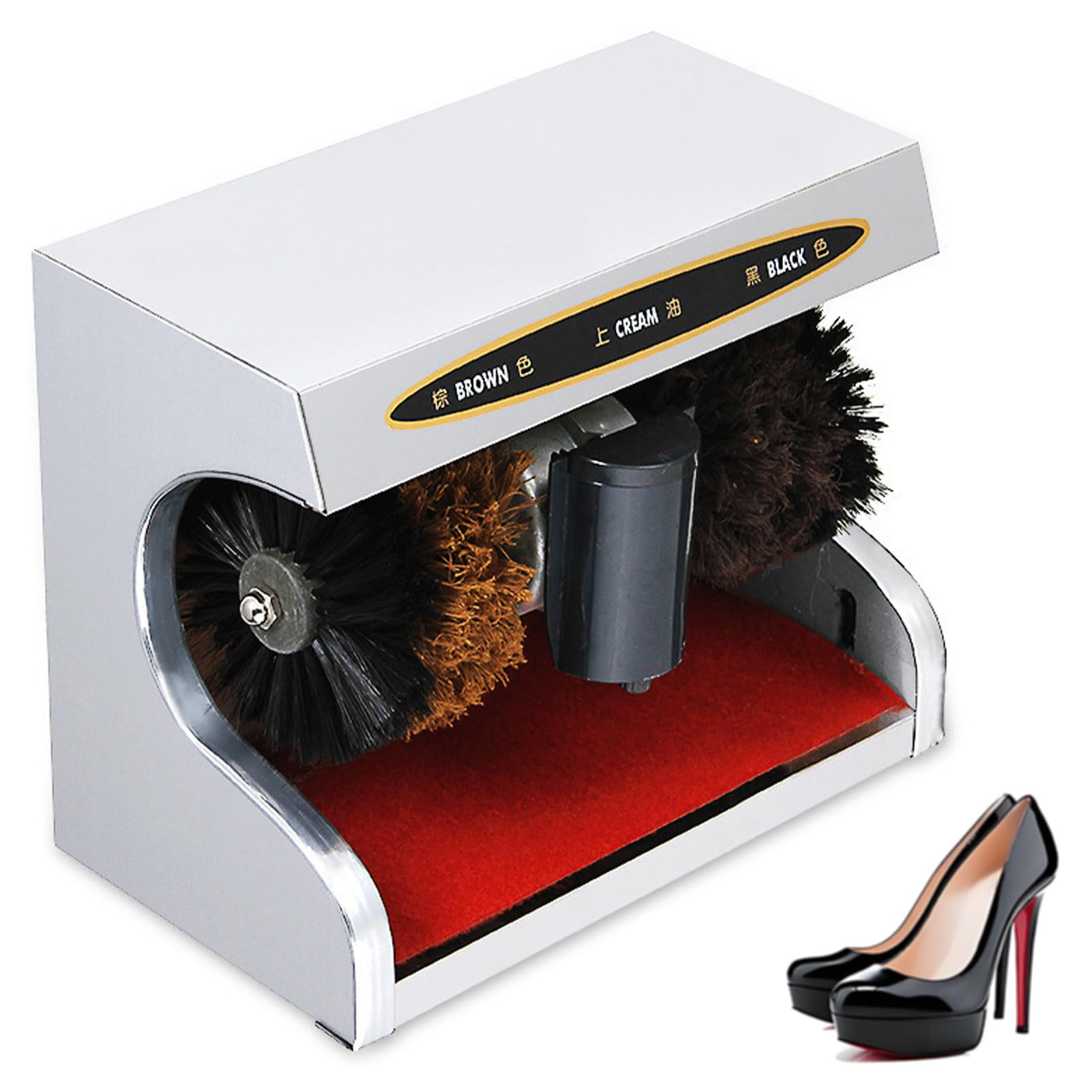 Lucidatrice elettrica automatica per scarpe, kit di spazzole per lucidare scarpe a induzione senza fili, per casa, hotel, ufficio