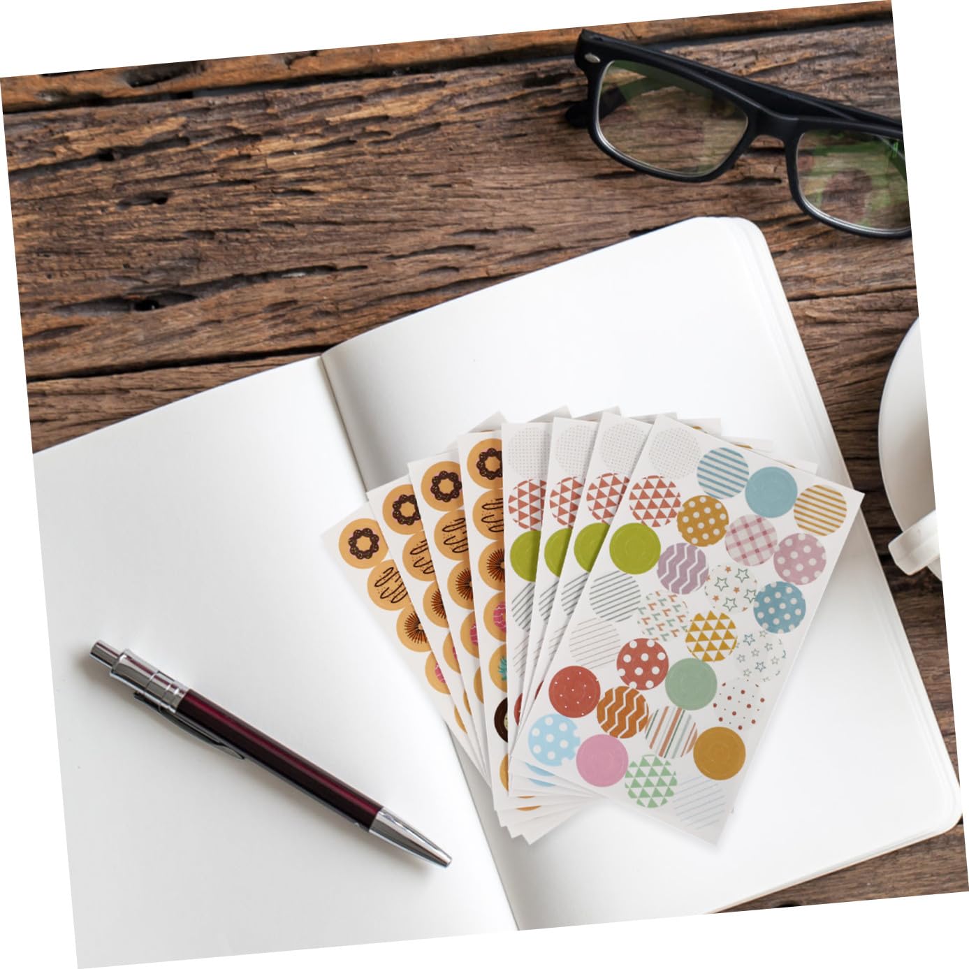 MAGICLULU 120fogli Etichette Adesive Rinforzanti Per Sciolti Design Creativo Per Riparazione e Decorazione Artigianale Per Quaderni Diari e Progetti Creativi