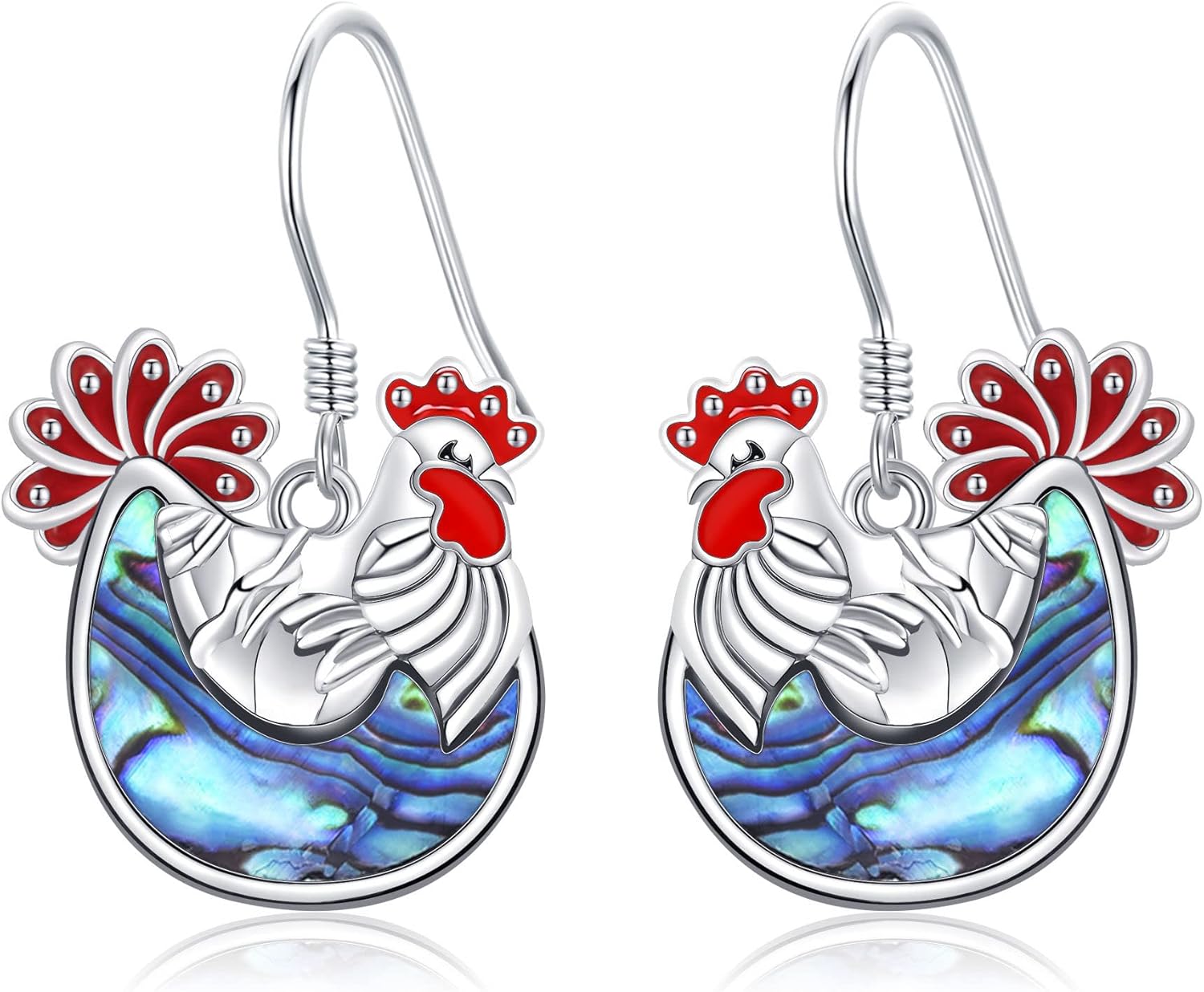 Cat Book/Hummingbird/Highland Cow/Wolf/Chicken Earrings Sterling Silver Animals Jewelry Gift for Women