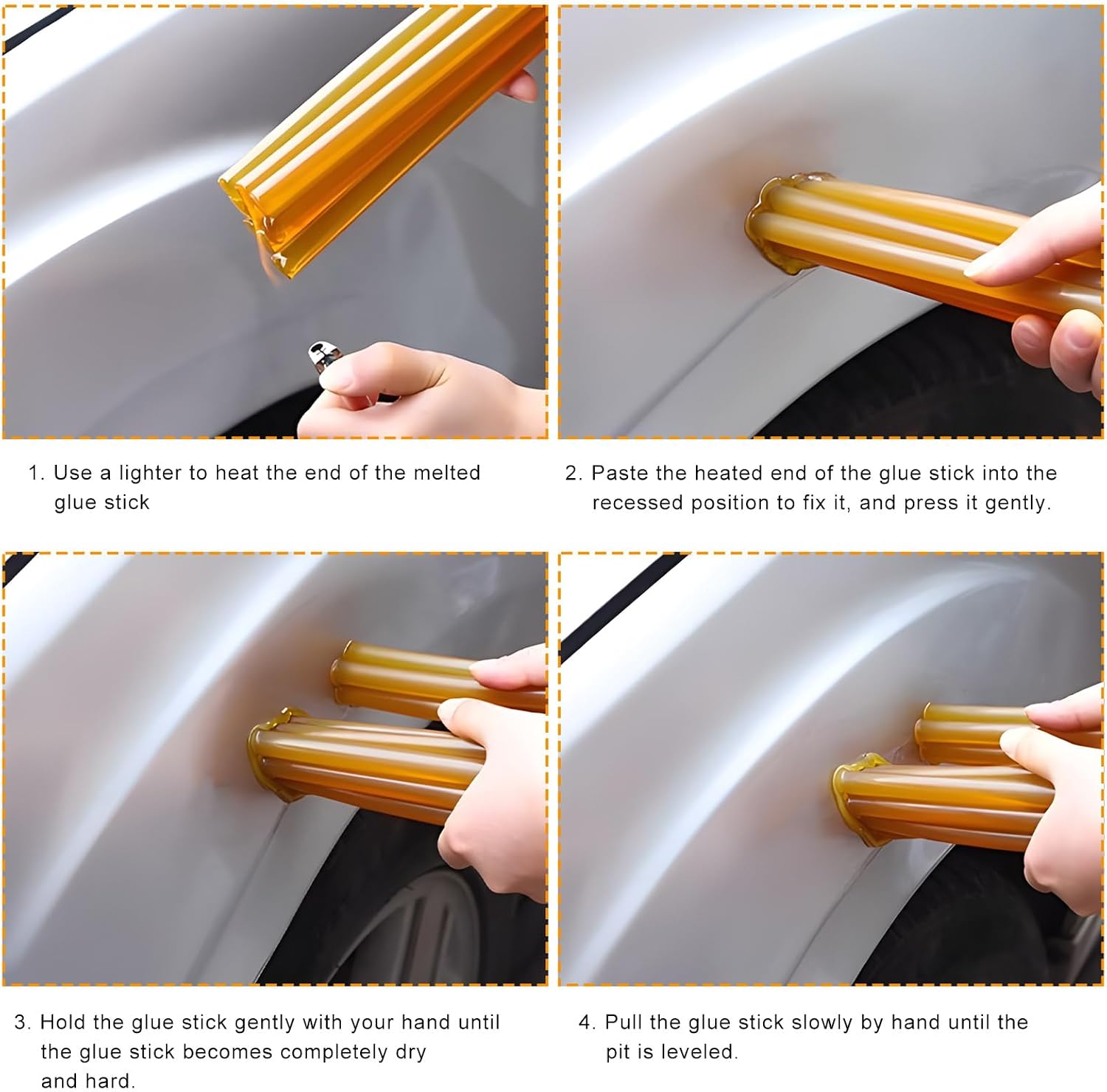 20 PCS Dent Repair Glue Sticks, 0.4" Dia×8" Long Strong Viscosity Glue Sticks PDR Tool, Paintless Hot Melt Dent Removal Gluing Stick for Car Body Repair, Car Accessories (Black)