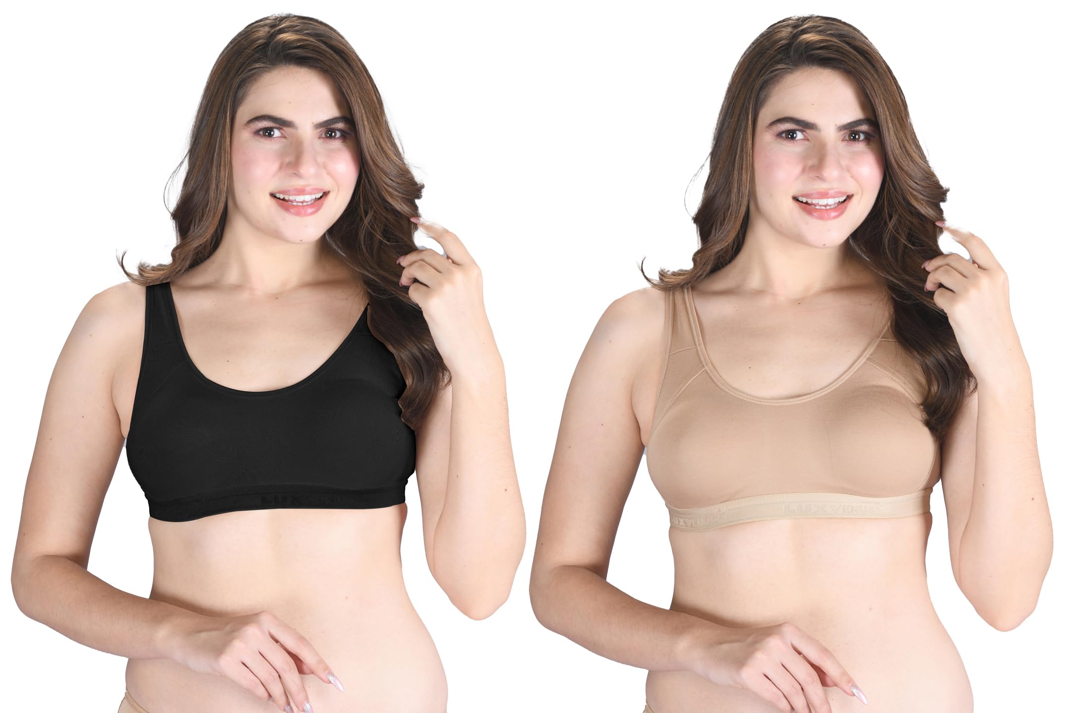 Venus Wire Free Slip on Moulded Sports Bra with Adjustable Strap