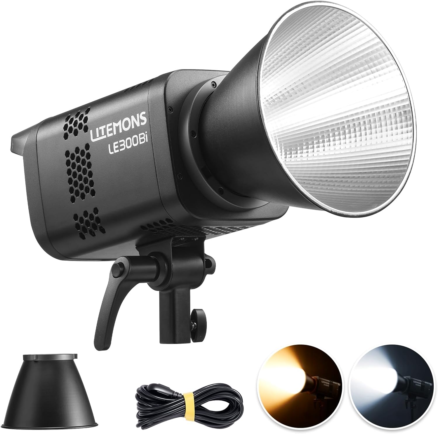 Godox LE300Bi 315W Bicolor LED Video Light, Powerful LED Continuous Output Lighting Bowens Mount,58900lux/1m, 2800K~6500K, CRI 98, FX Mode, Studio Light for Photography Video Recording Live Streaming