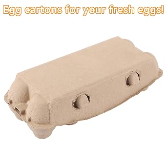 Egg Boxes Egg Boxes Pack of 10 Pack of 20 Egg Boxes with Lid for 10 Eggs Biodegradable Egg Boxes for Eggs (Brown)