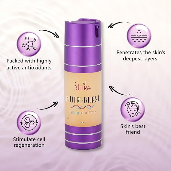 Shira Nutriburst Youth Booster Serums-30ml For Skin Care With Vitamin E, Hyaluronic Acid For Damaged Skin And Skin Toner, Resurfacing Retinol Serum And Collagen Peptides For Skin Firming Youthful Look