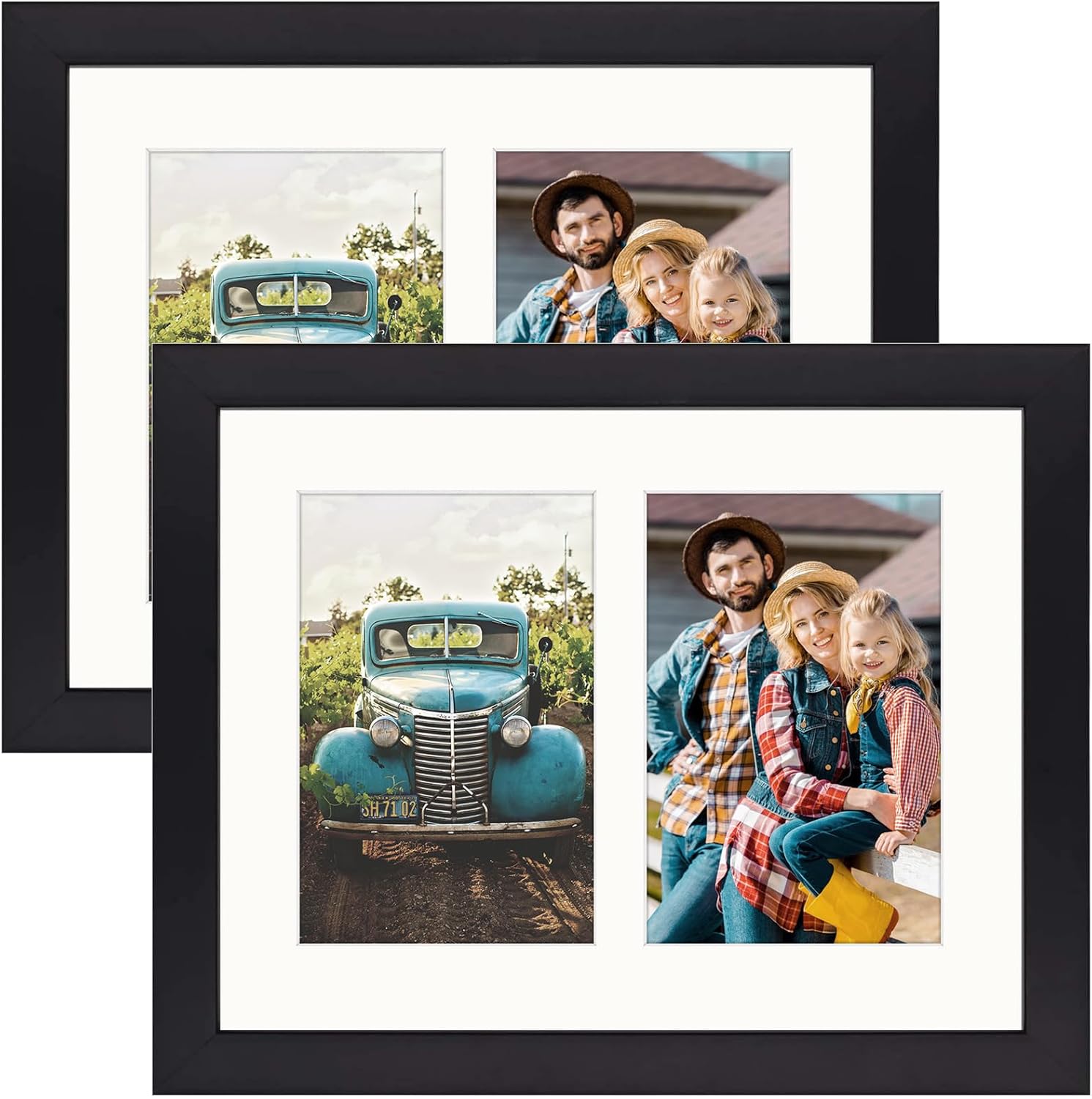 AEVETE Double 4x6 Picture Frame Collage 2 Opening 8x10