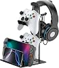 KDD Headphone Stand, Game Controller Holder & Headset Holder for Desk, Earphone Stand with Aluminum Supporting Bar, Universal Storage Organizer for HeadphonesControllerSwitchiPadMobile Phone