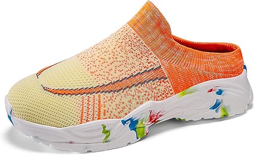 BWSEOBG Women's Clog Knitted Mesh Breathable Platform Slides Sandals Closed Toe 