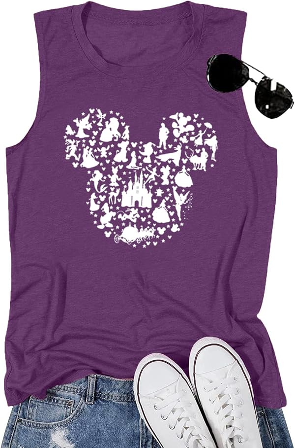Magical Halloween Tanks for Women Castle Tops, Dark Purple, M by Ditcnolar - Used condition - US$13.36