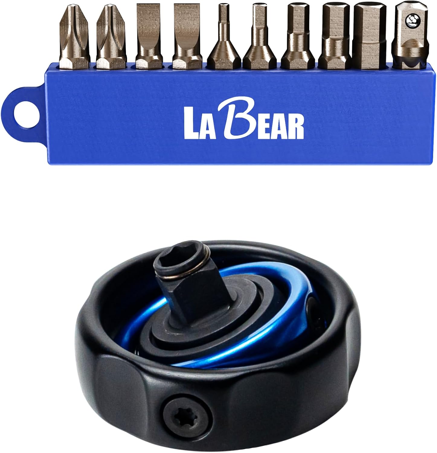 LABEAR- 3/8" Drive Gimbal Ratchet with 1/4" bit holder, Palm Ratchet Handle, 72 Tooth - Amazon product rated Grade A