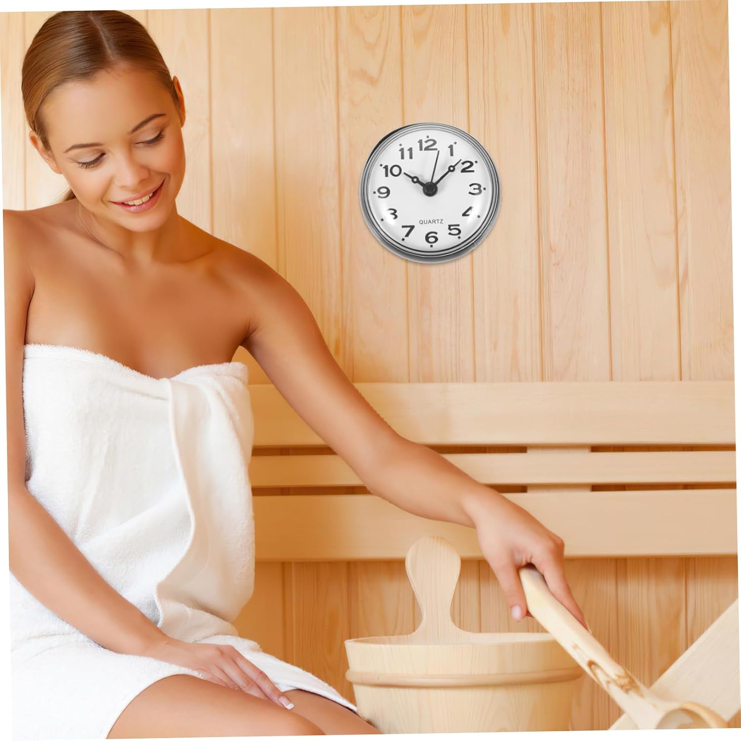 LIFKOME Waterproof Shower Clock with Suction Cup Fog-Free Bathroom Wall Clock for Kitchen and Bathroom