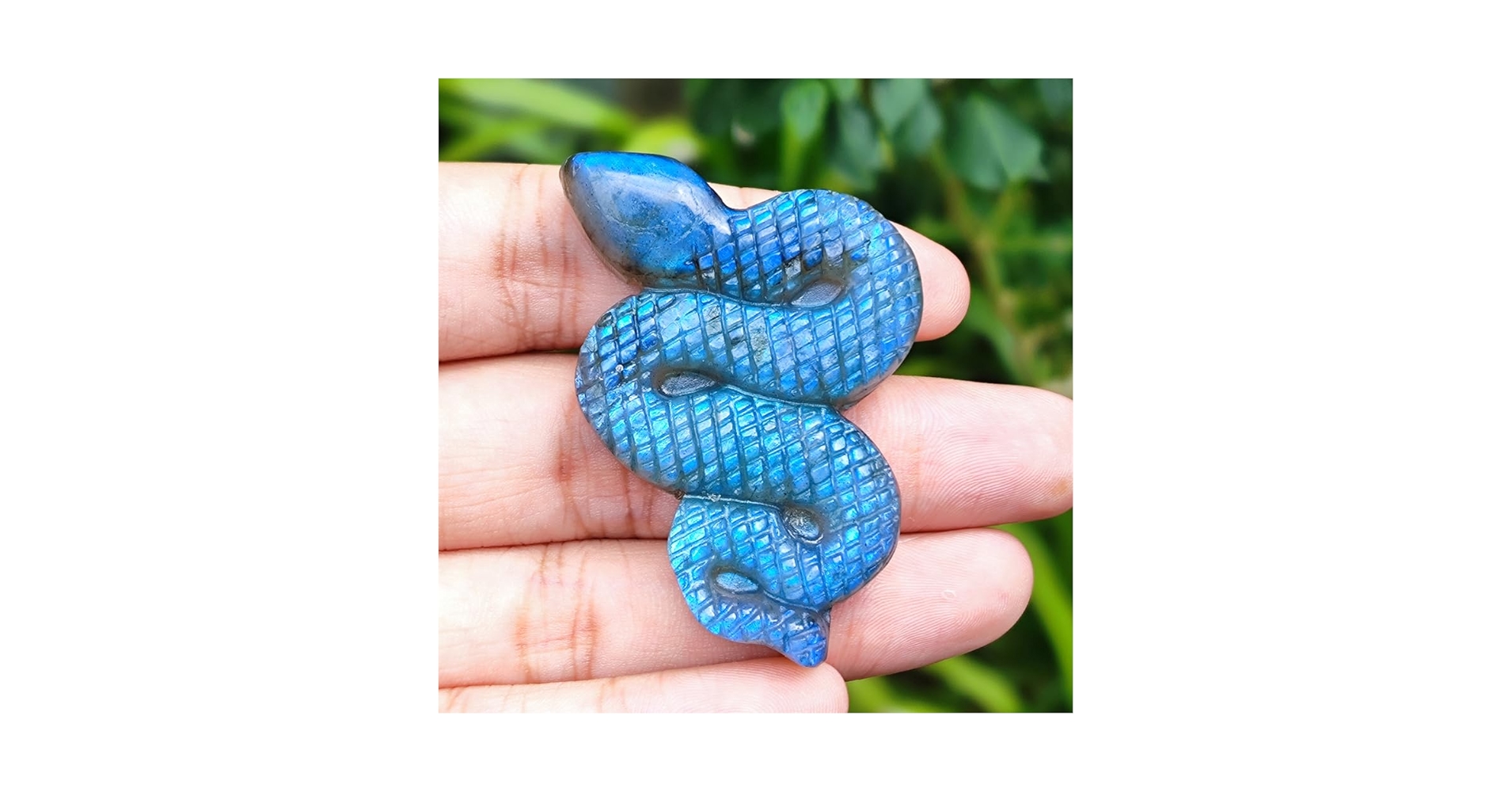 【ラブラドライト】 スネイク シェイプ　A　LABRADORITE SNAKE Labradorite Snake Carving – Rare, High-Flash Stone of