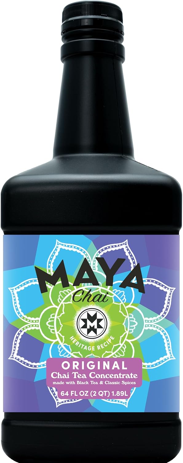 Maya Chai Tea Concentrate, Original, Heritage Recipe, Black Tea and Classic Spices, 64 Fl Oz (Pack of 1)