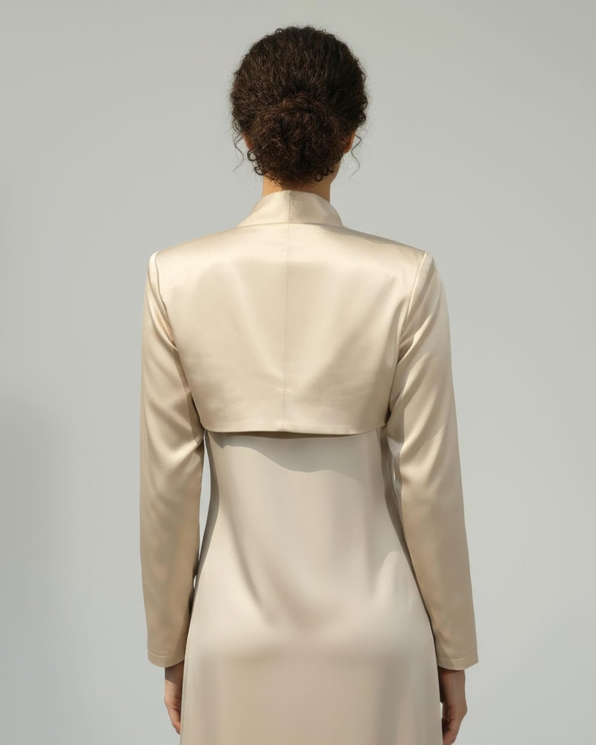 BOLEROSE Formal Long Sleeve Satin Bolero Shrug - Image 4