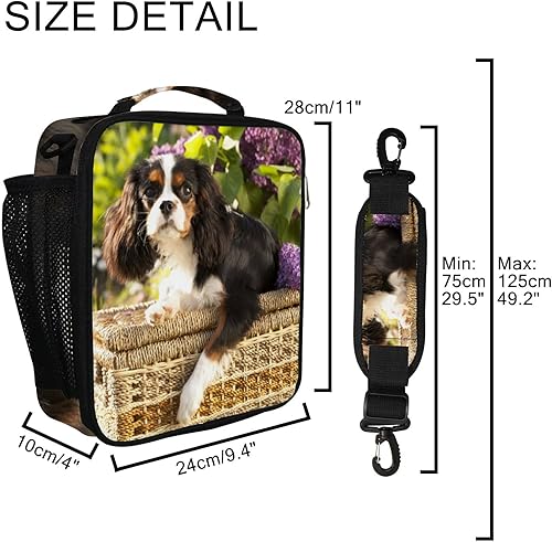 Miniatura 2 de My Daily Insulated Lunch Bag, Cavalier King Charles Spaniel Dog Lunch Box for Women Adults Portable Cooler Tote with Shoulder Strap for Office Picnic