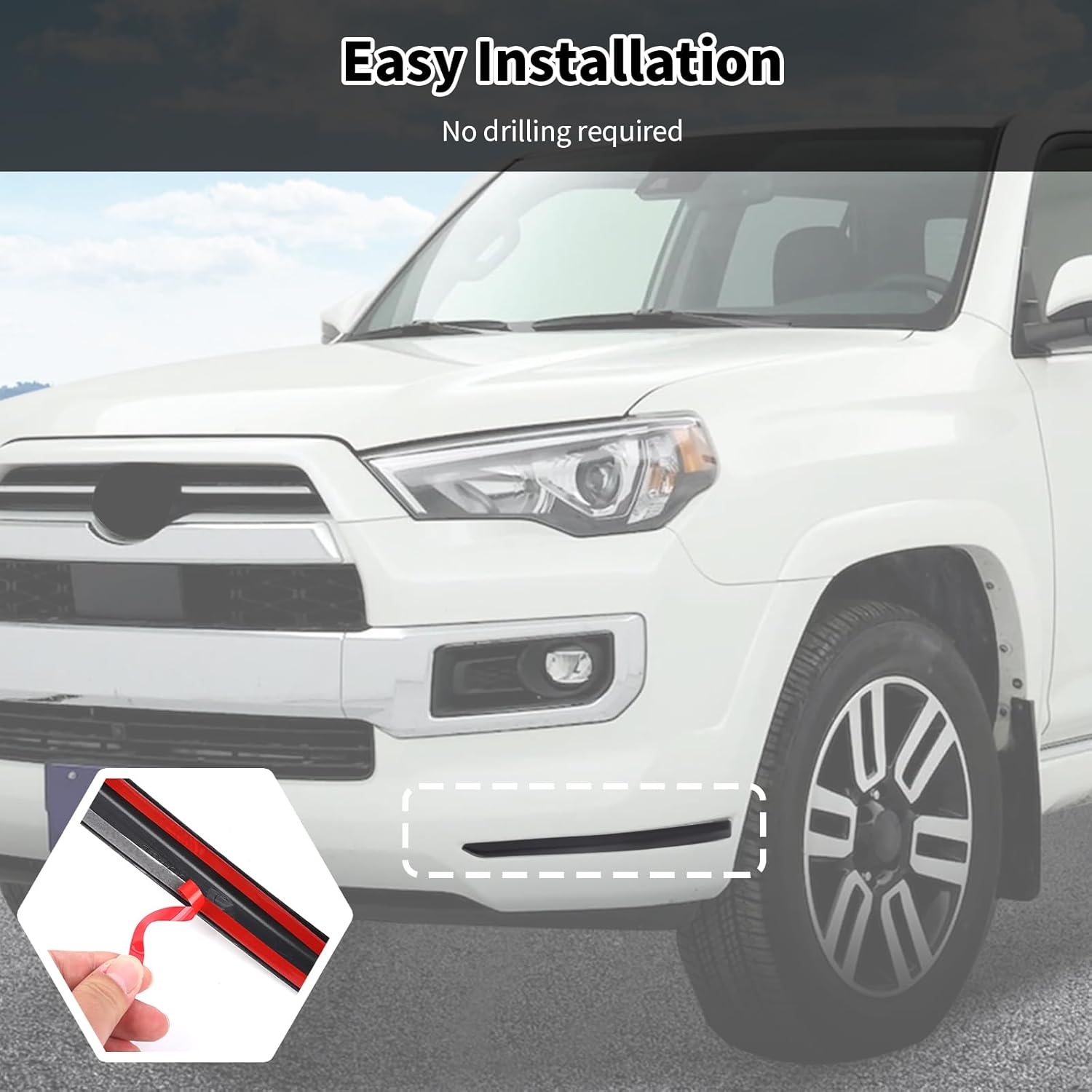 Bumper Trim Compatible with Toyota 4Runner 2014-2023 IExterior Accessories ABS 2ps（Applicable to Limited Edition）(Black)