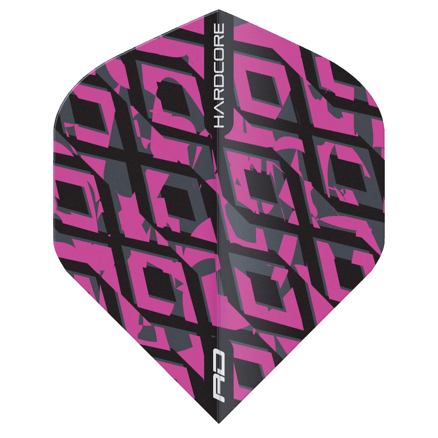 RED DRAGON Hardcore Radical Black & Pink Dart Flights - 4 Sets Per Pack (12 Dart Flights in total), Black and Pink