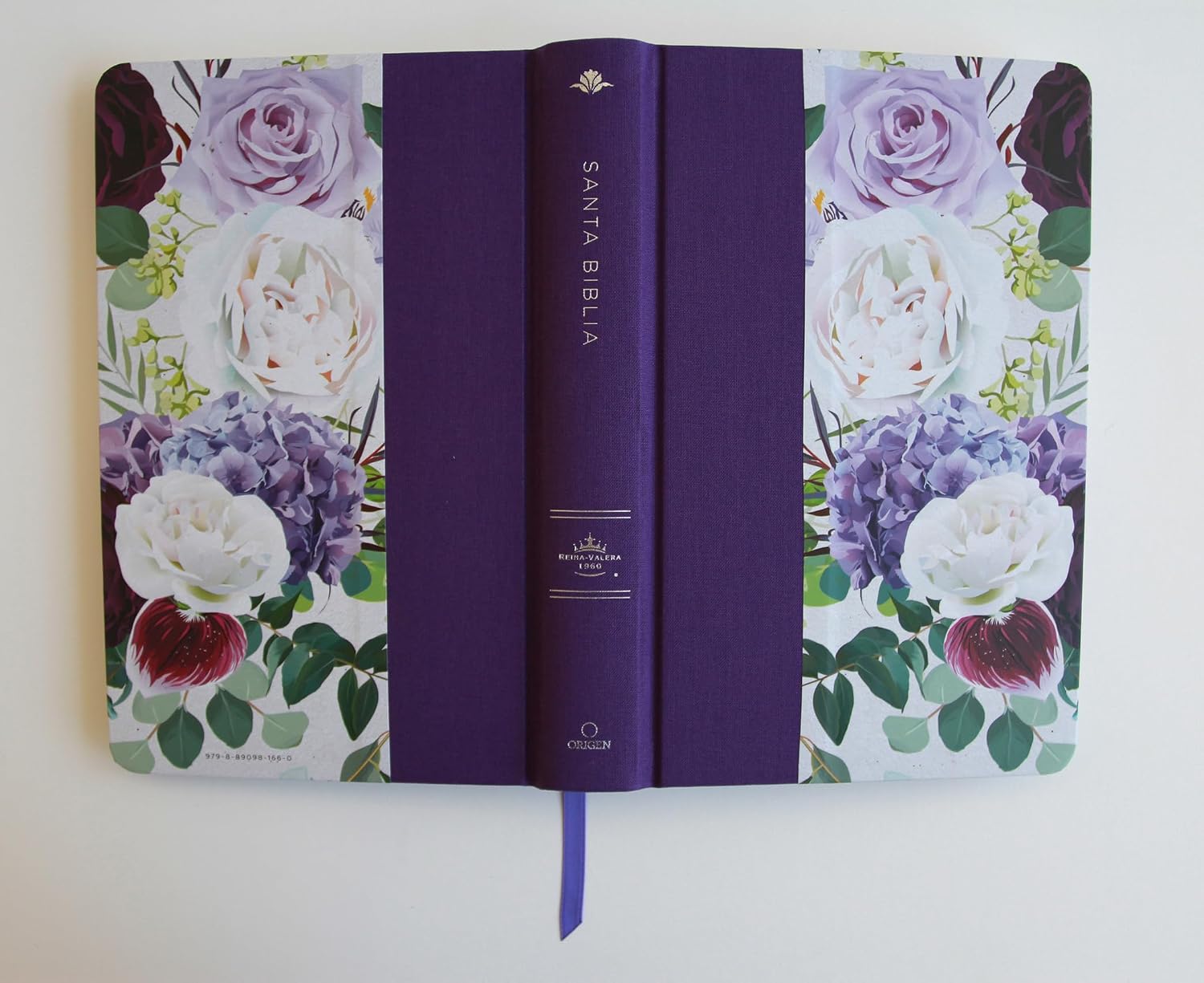 Biblia RVR1960 Tapa dura y tela morada con flores tamaño manual con índice / Spanish Bible RVR 1960, Hardcover, Purple Cloth with Flowers, Handy Size (Spanish Edition)
