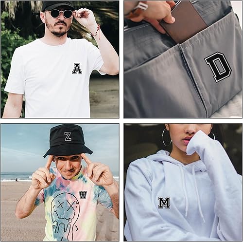 Miniatura 6 de 5 parches de letras para planchar y coser, bordado de 3.14 pulgadas, parches decorativos del alfabeto, parches para planchar en ropa, chaquetas,