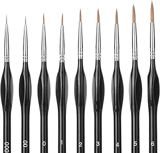 Mr. Pen- Miniature , 9 Pcs, Detail Paint Brush Set, Fine Paint Brush, Mini , Thin , Tiny paint brushes, Micro Paint Brush, Fine Point Paint Brush