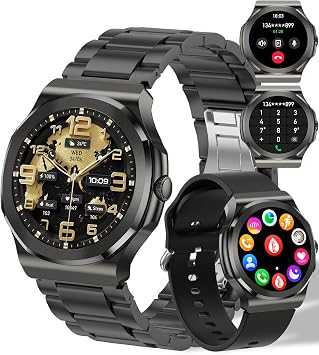 Smart Watch with Bluetooth Call, 1.27" HD Fitness Tracker with 100+ Sports Modes, Sleep Monitor, Custom Watch Faces, IP67 Waterproof Smartwatch for Android iOSBlack