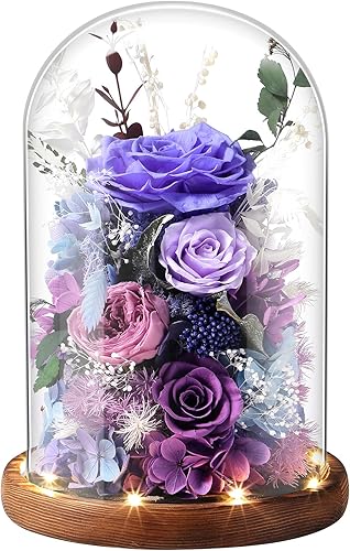 Rose Lilac Purple Flower Preserved Long Lasting Stable Color