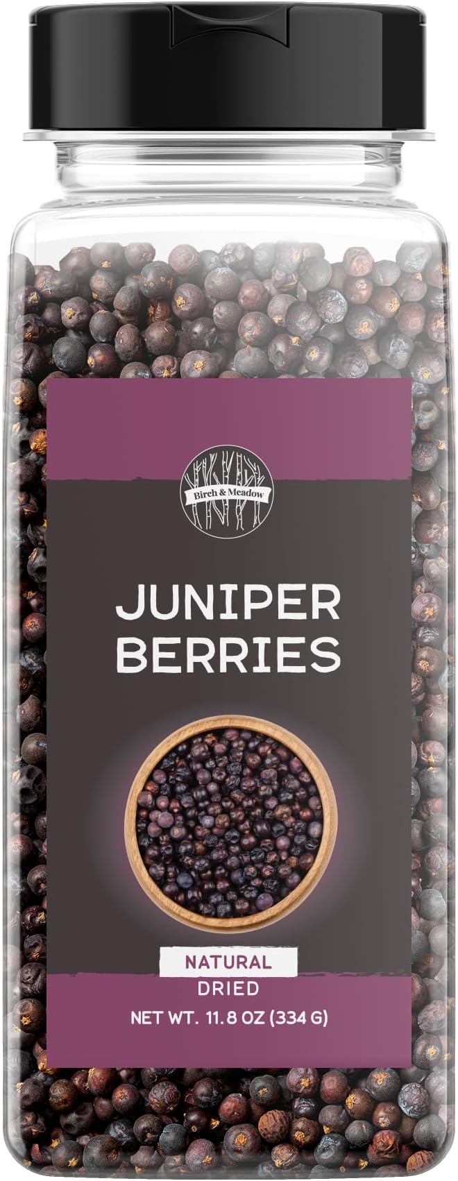 Birch & Meadow 4 Cups of Dried Juniper Berries, Herbaceous & Strong Flavor