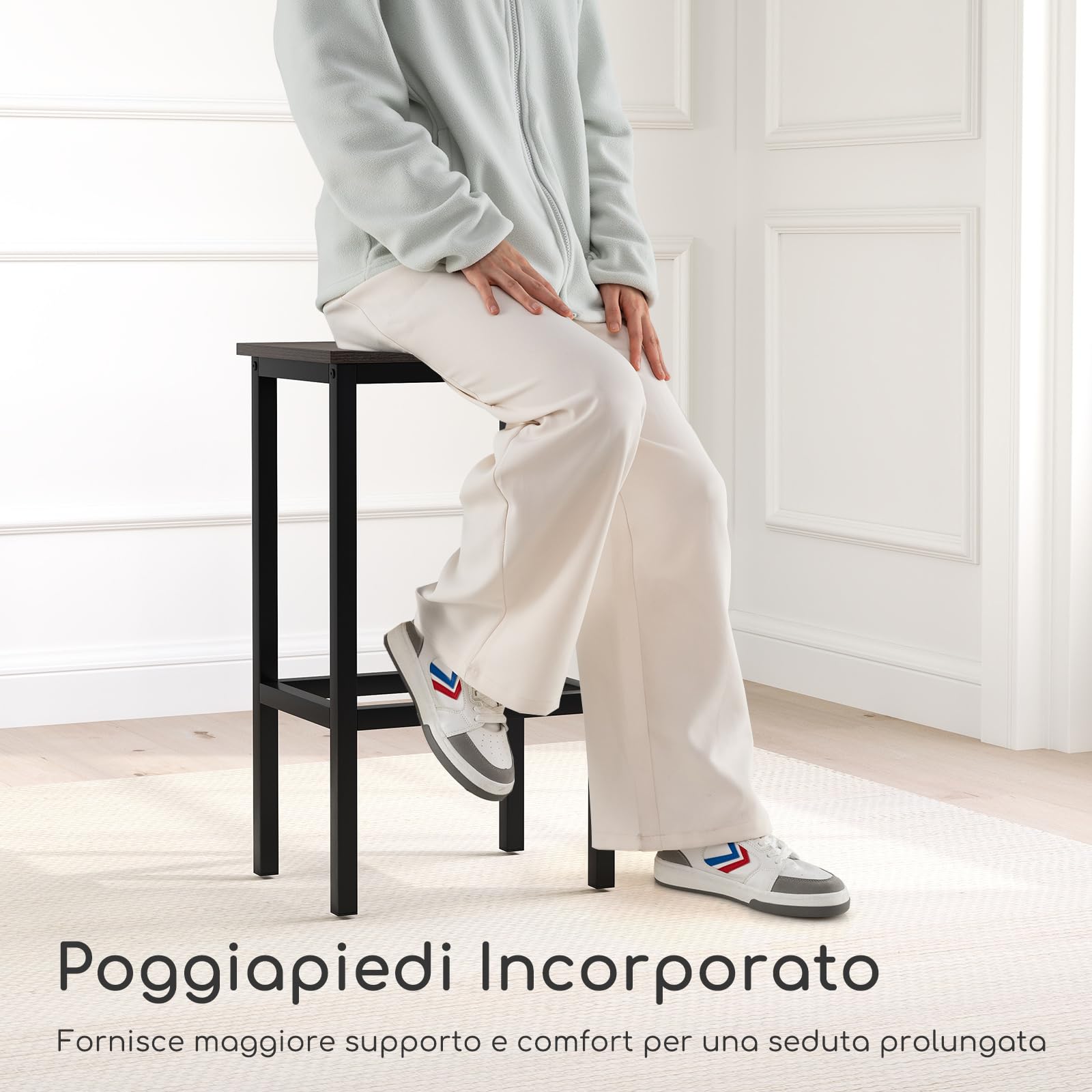 COSTWAY Tavolo con 2 Sgabelli in Metallo e Legno, Set da Pranzo 3 Pezzi, Tavolo Rettangolare da Cucina con 2 Sedie per Sala da Pranzo, Appartamento e Bistro, Stile Retrò (Grigio)