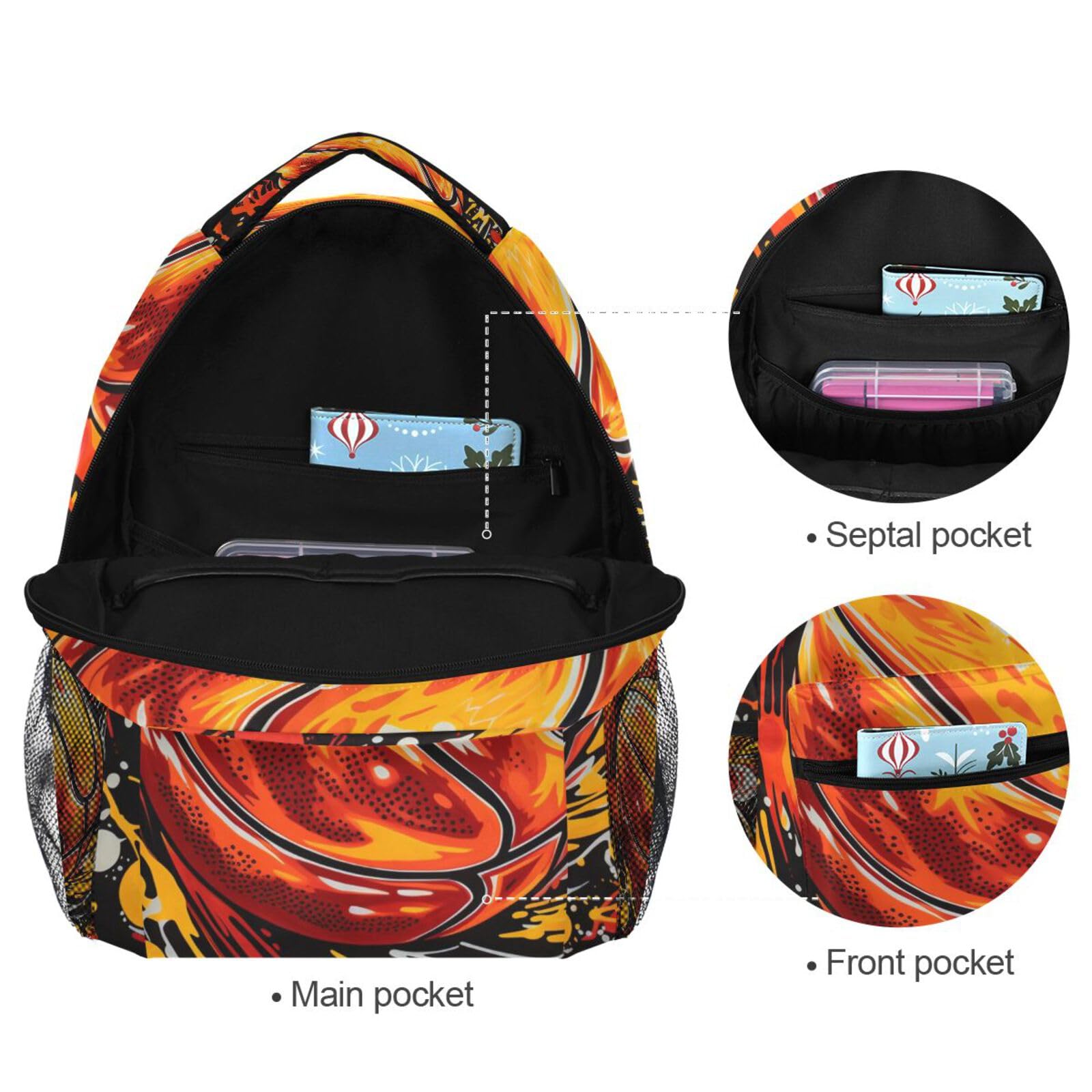 Focoso Basket Spinning Artistico Zaino per Bambini Studente Scolastico Zaino da Bookbag Borsa Del Libro per Viaggio Teenager Ragazze Ragazzi Capretto